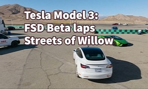 Watch a Tesla Model 3 Performance Lapping Streets of Willow on FSD Beta