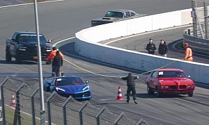 Watch a Tuned C8 Corvette Stingray Drag Race New and Old-School Muscle Cars at Zandvoort