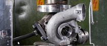 Watch a Turbocharger Get Crushed by a Hydraulic Press for No Apparent Reason