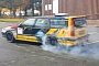 Watch a Twin-Engined Volvo Wagon Pulling a Burnout with Its Rear Engine