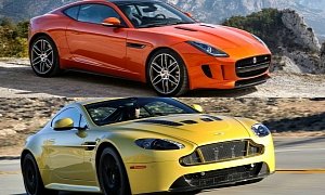 Watch a V12 Vantage S and Jaguar F-Type R Leisurely Reach 250 KM/H