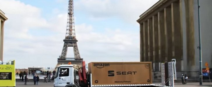 Watch Amazon Deliver the SEAT Mii by Helicopter and Truck