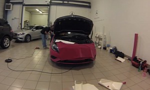 Watch an A-Class (W176) Get Velvet Wrapped in Pink