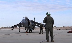 Watch an AV-8B Harrier Being Cared for by Army of Skilled Marines