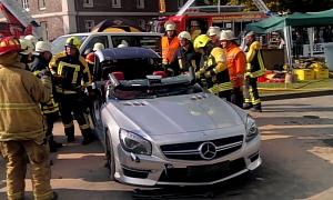 Watch an SL 63 AMG Get Destroyed by Firemen
