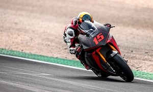 Watch and Hear Ducati's MotoE Prototype in Action as It Races Down the Track