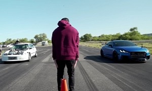 Watch Boosted 1994 Honda Civic Kick 900-HP 2018 Audi TT RS Butt to Oblivion in Drag Race