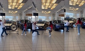 Watch Brand-New Nissan Maxima Getting Smashed With a Gong in a Bizarre Sales Celebration
