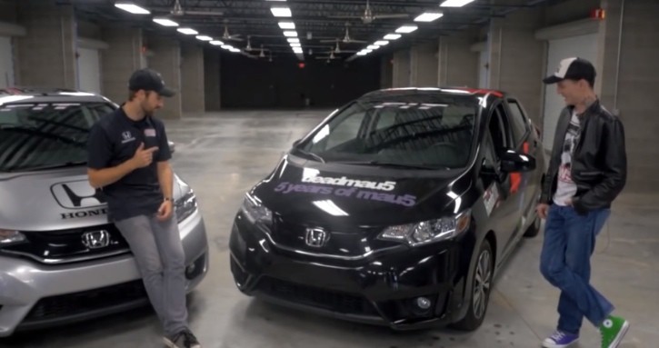 Watch Deadmau5 and James Hinchcliffe Racing Each Other in Honda Fit Cars