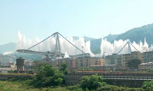 Watch Genoa Bridge Detonate in Controlled Explosion