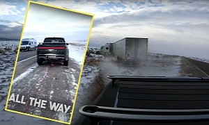 Watch How a Rivian R1T Saves the Day by Rescuing a Class 8 Truck