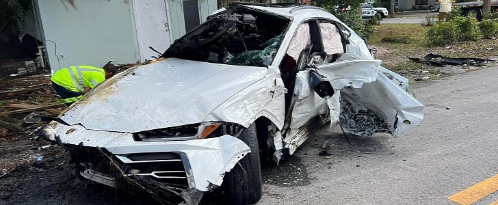 Lamborghini Urus burst into flames after becoming airborne and crashing into a home