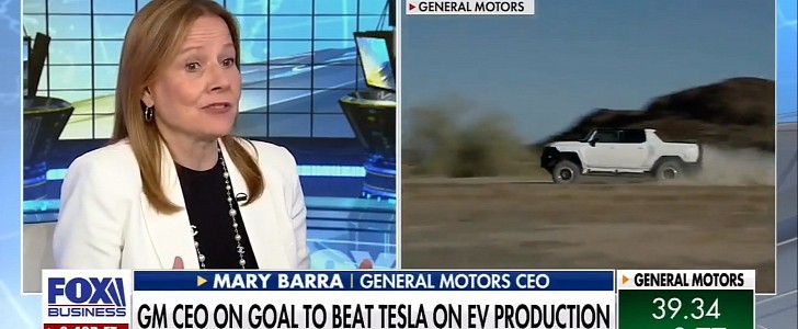 Watch Marry Barra skillfully dodges question about challenging Tesla or leading in EVs