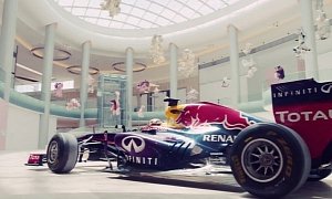 Watch Racer Carlos Sainz Jr. Driving an Infiniti Racecar in Yas Mall