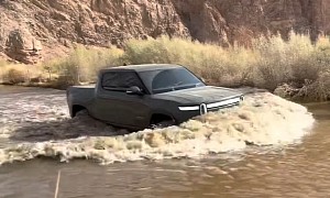 Watch Rivian R1T Proving Its Fording Talents in Mojave, California