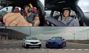 Watch Sergio Perez and Tom Blomqvist Drive the 2024 Acura Integra Type S on the Track
