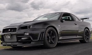 Watch a 1,744-HP '99 Nissan Skyline R34 GT-R With 3.4L Stroker Run 8s on the ¼ Mile