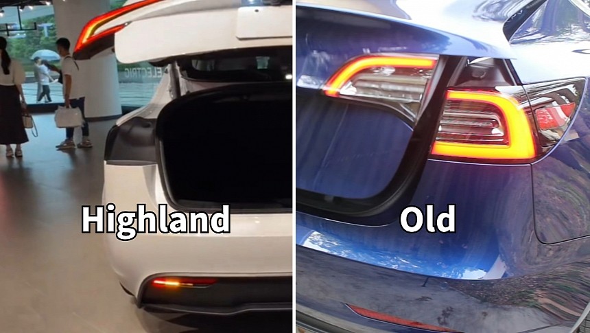 Hazard lights on the old and refreshed Tesla Model 3