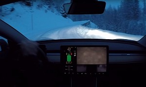 Watch Tesla Model 3 Performance Link Drifts Through Real Winter Wonderland