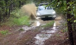 Watch Tesla Model Y Tackle Muddy Hill and Flooded Trails Like a Boss