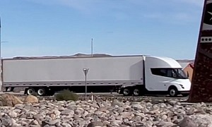 Watch: Tesla Semi Accelerates Like a Racecar Out of a Roundabout in Silver Springs