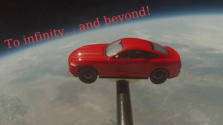 2015 Ford Mustang ventures into outer space