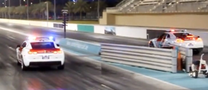 Abu Dhabi Police Drag Race their Cars