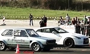 Watch the Fastest VW Golf in the World Outrun a 1,300 HP Nissan GT-R