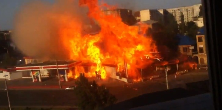 Gas Station Explosion from Russia