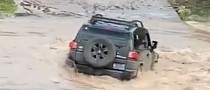Watch a Toyota FJ Cruiser Turn Into an FJ Floater Trying To Cross a Flooded Bridge