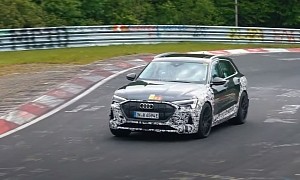 Watch Tri-Motor Audi e-tron S Bomb It Down the Nurburgring, Overtake a BMW