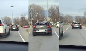 Watch Unbreakable Volkswagen Golf R Driving With a Crushed Roof as if Nothing Happened
