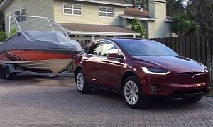 Watching a Tesla Model X Towing a Boat Is Oddly Satisfying
