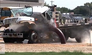 Watching This Truck Crashing into Test Barriers Is Seriously Scary