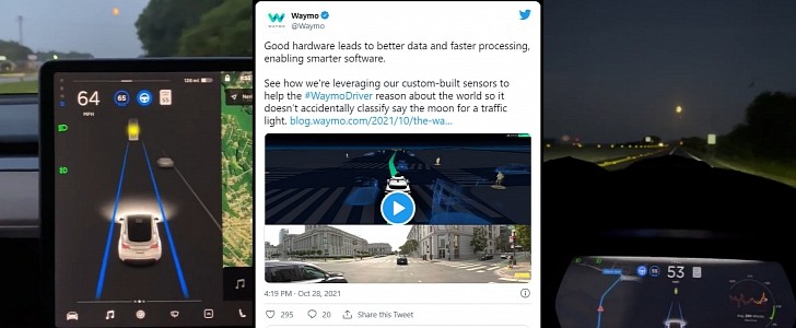 Waymo Pokes Autopilot for Confusing Full Moon for Yellow Traffic Light