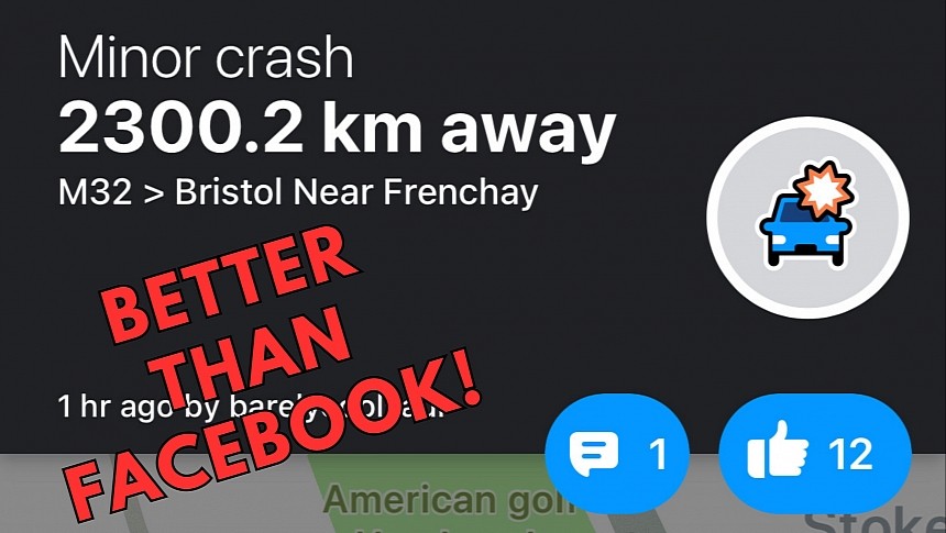 Waze report with chat enabled
