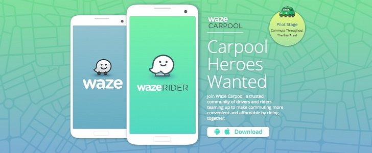 Waze's new carpool app, available on Android and iOS