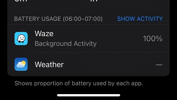 Battery drain caused by Waze
