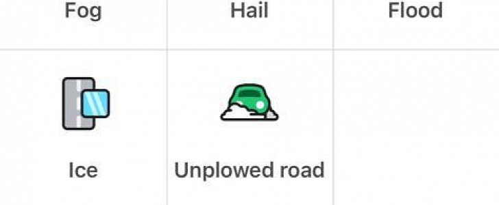 Unplowed road report on Waze