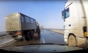 We Could Watch This Awesome Military Truck Save on a Russian Highway All Day