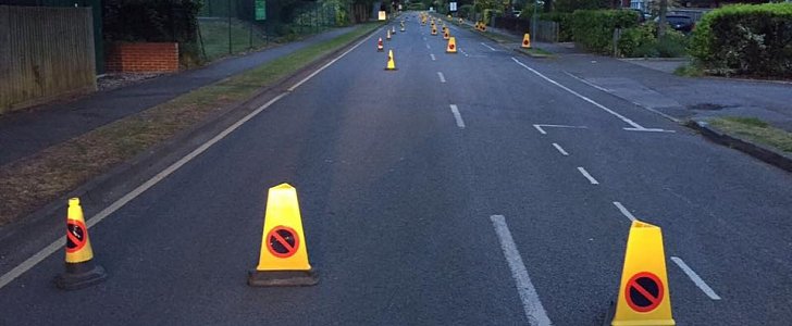 Traffic cone prank in Redhill