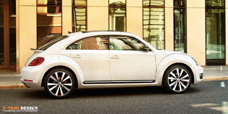VW Beetle four-door coupe rendering
