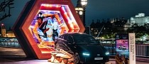 Web-Covered Hyundai Ioniq 6 Teleports Out of a Spider-Verse Portal in Central London