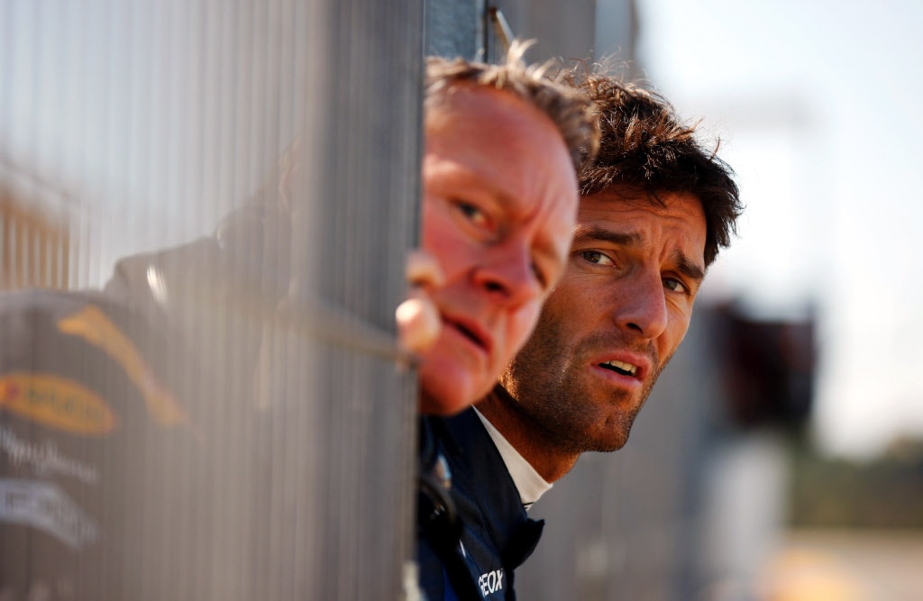 Mark Webber and team manager Jonathan Wheatley