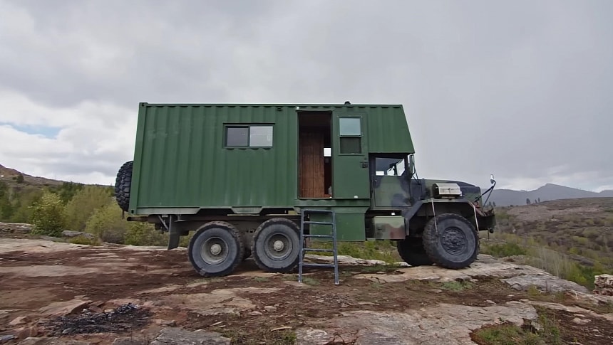What Do You Get When You Combine a 15-Ton Army Truck and a Container? A Badass Camper