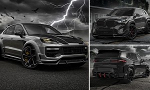 What if a 2024 Porsche Cayenne Turbo GT Dressed 'Slammed and Widebody' to Fight BMW's XM?