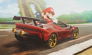 What If Mario Drove the Ferrari SF90 in Mario Kart?