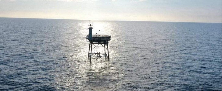 The Frying Pan Tower was an abandoned U.S. Coast Guard Tower