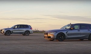 What's BMW M's Quickest Grocery Getter and School Bus? M3 Touring Drag Races X5 M