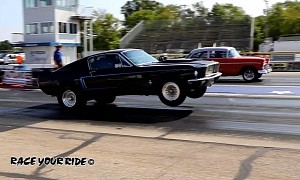 Wheelie '68 Ford Mustang 398 FE Drags Chevy Tri-Five for Classic Bragging Rights